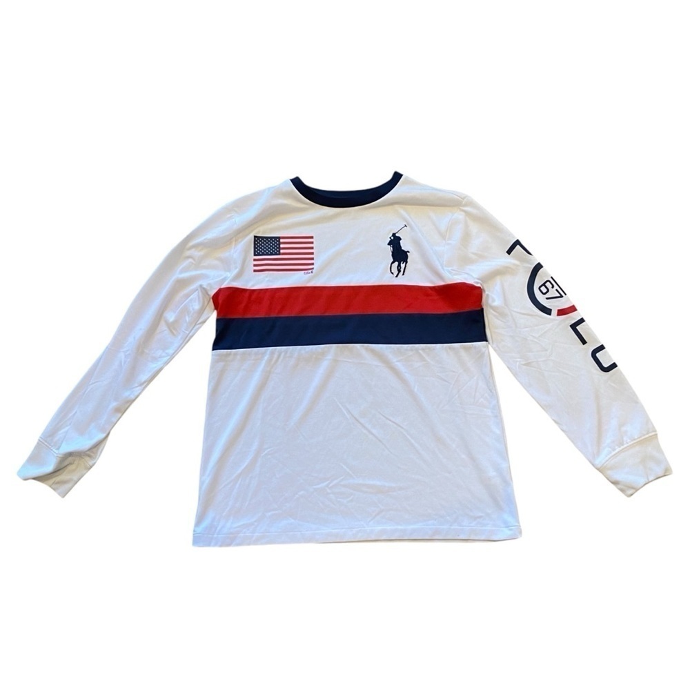 POLO Ralph Lauren Boys Long Sleeve Performance White Shirt Large (14/16)